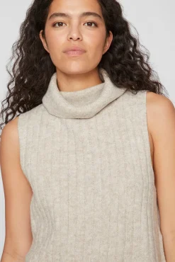 Chaleco de punto de cuello vuelto