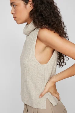 Chaleco de punto de cuello vuelto