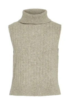 Chaleco de punto de cuello vuelto