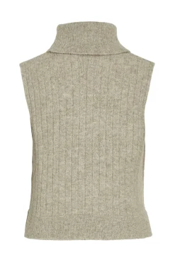 Chaleco de punto de cuello vuelto