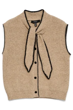 Chaleco de punto lazada