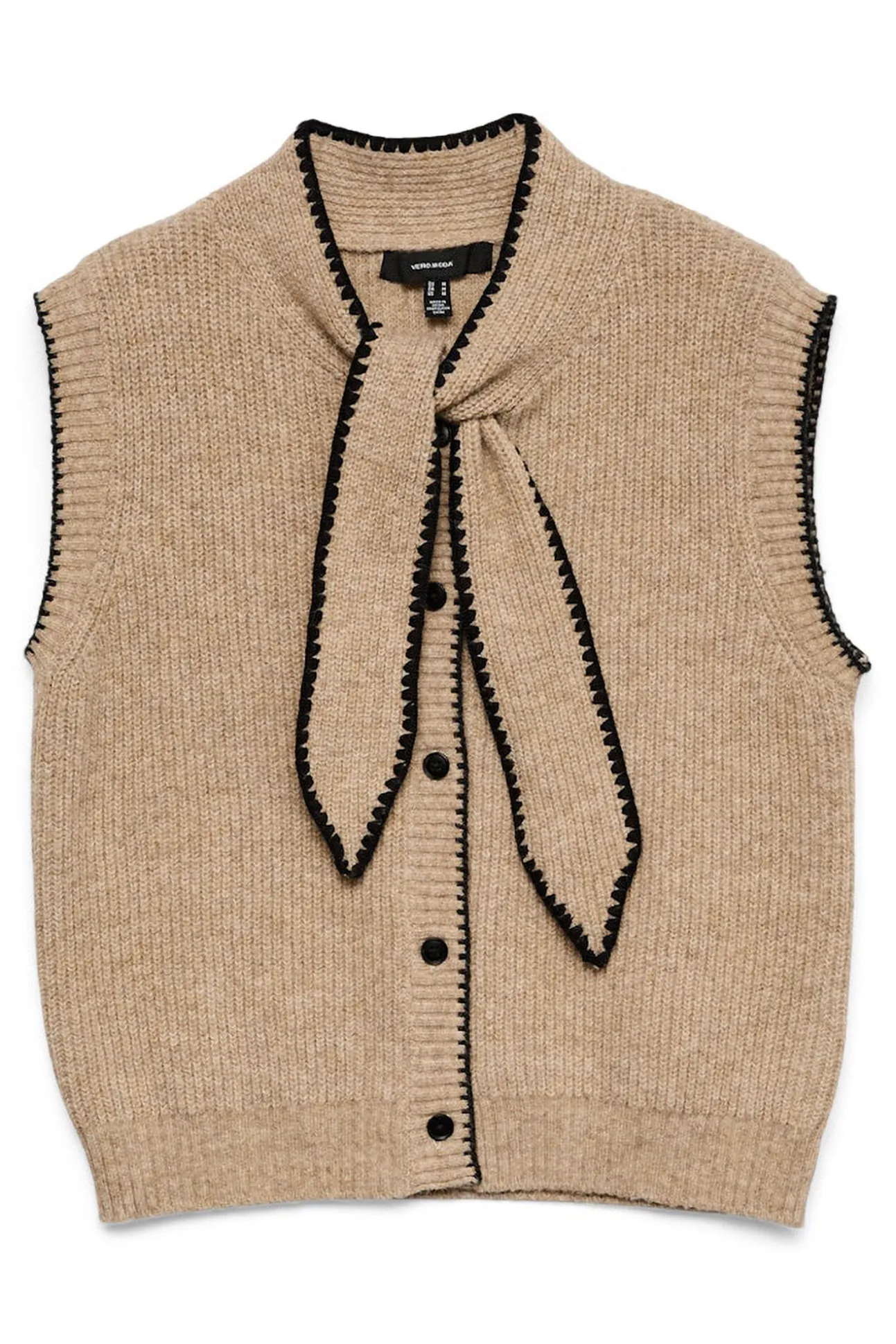 Chaleco de punto lazada