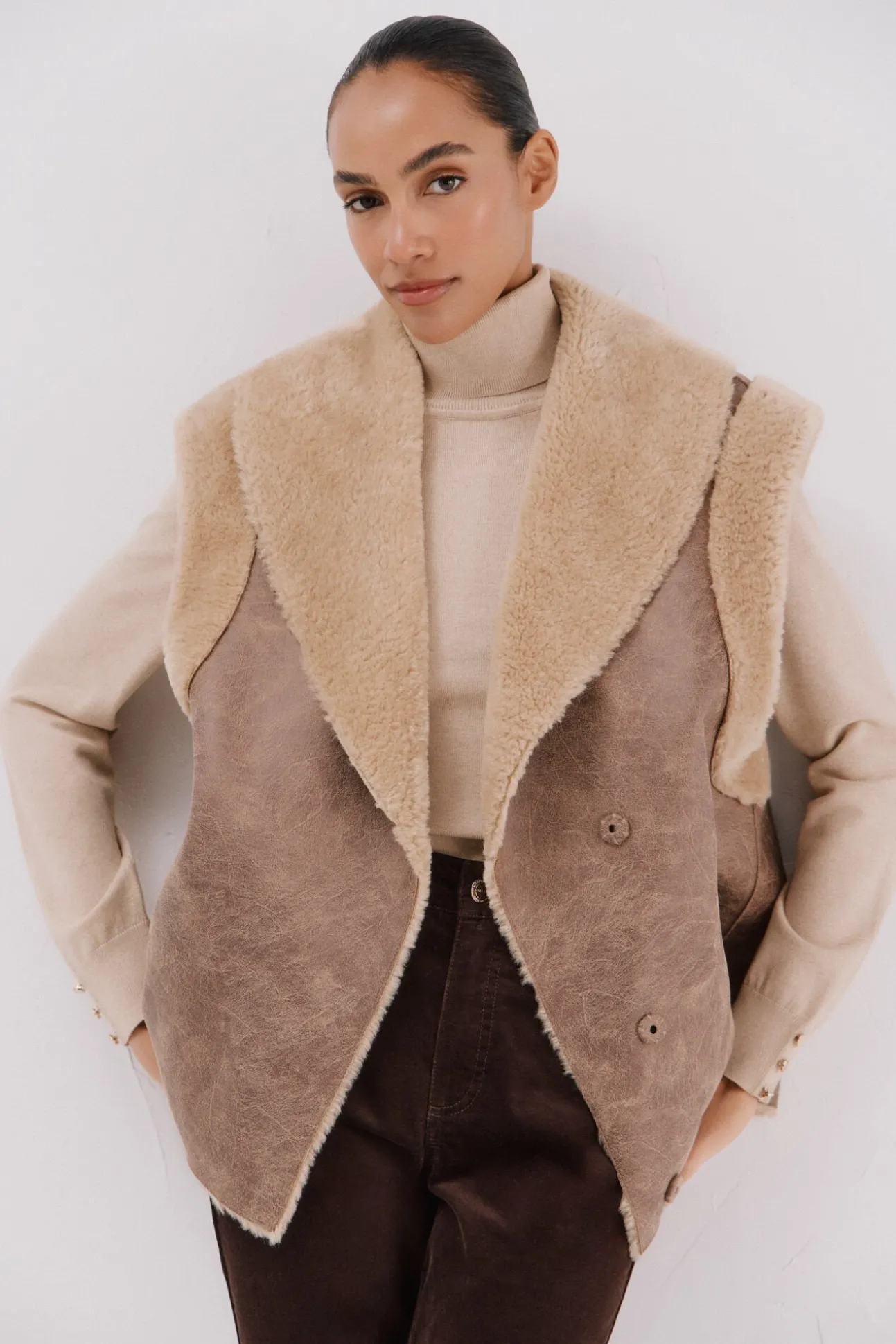 Chaleco efecto doble faz