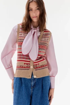 Chaleco jacquard geométrico