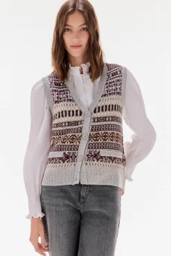 Chaleco jacquard geométrico