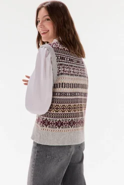 Chaleco jacquard geométrico