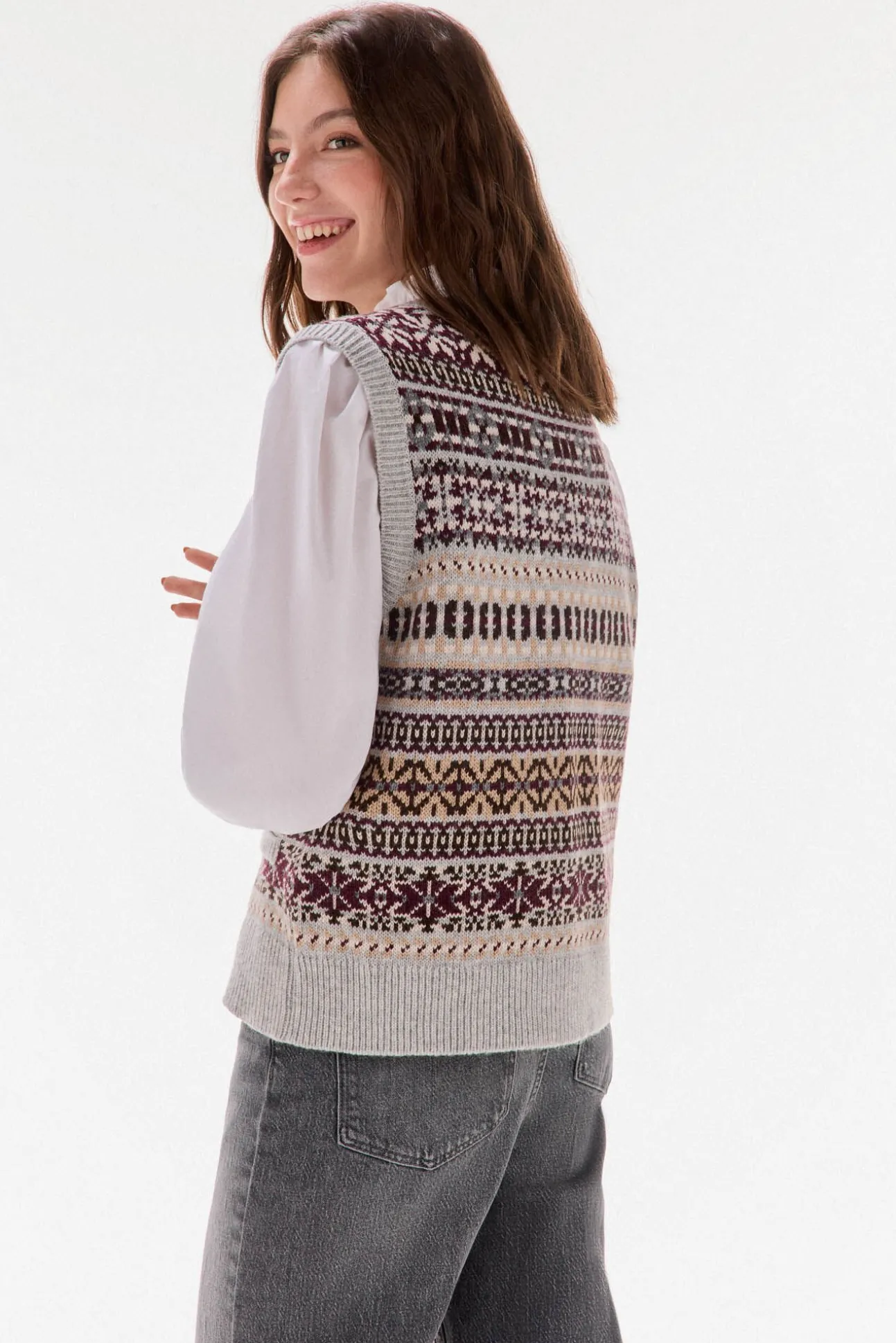 Chaleco jacquard geométrico