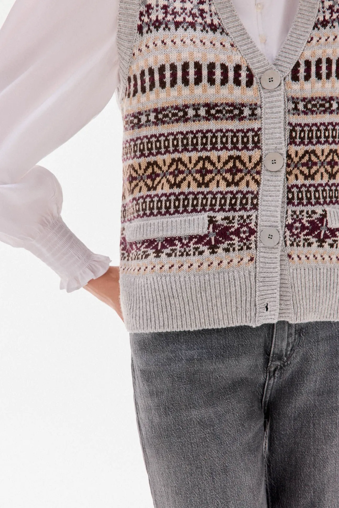 Chaleco jacquard geométrico