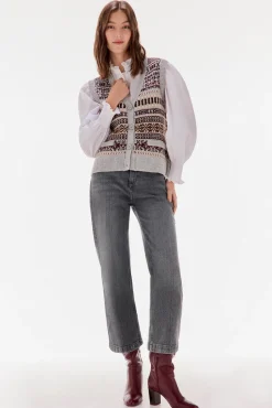 Chaleco jacquard geométrico