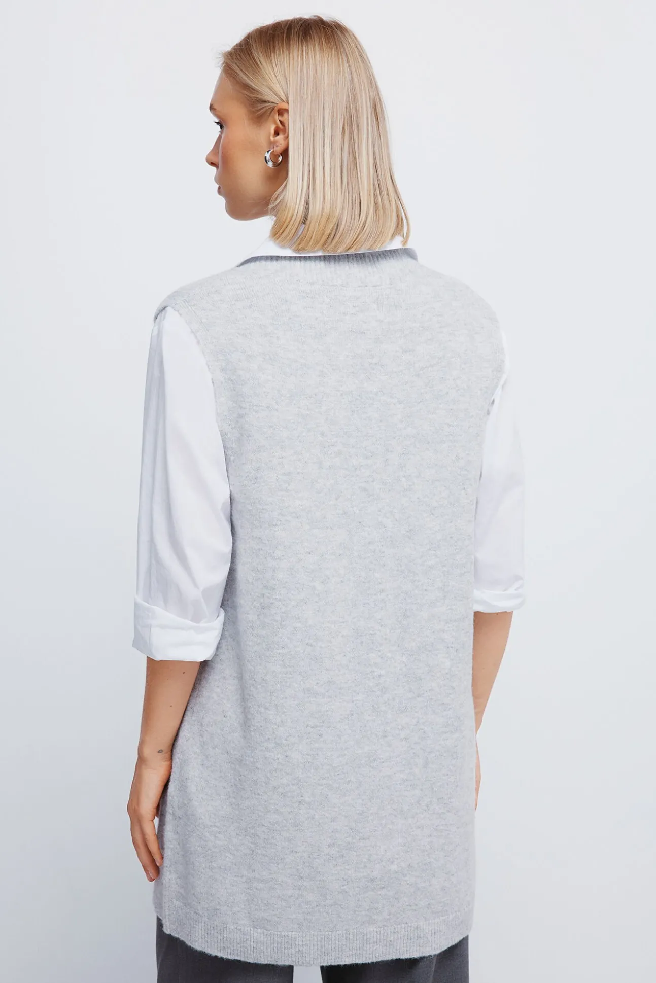 Chaleco largo abierto