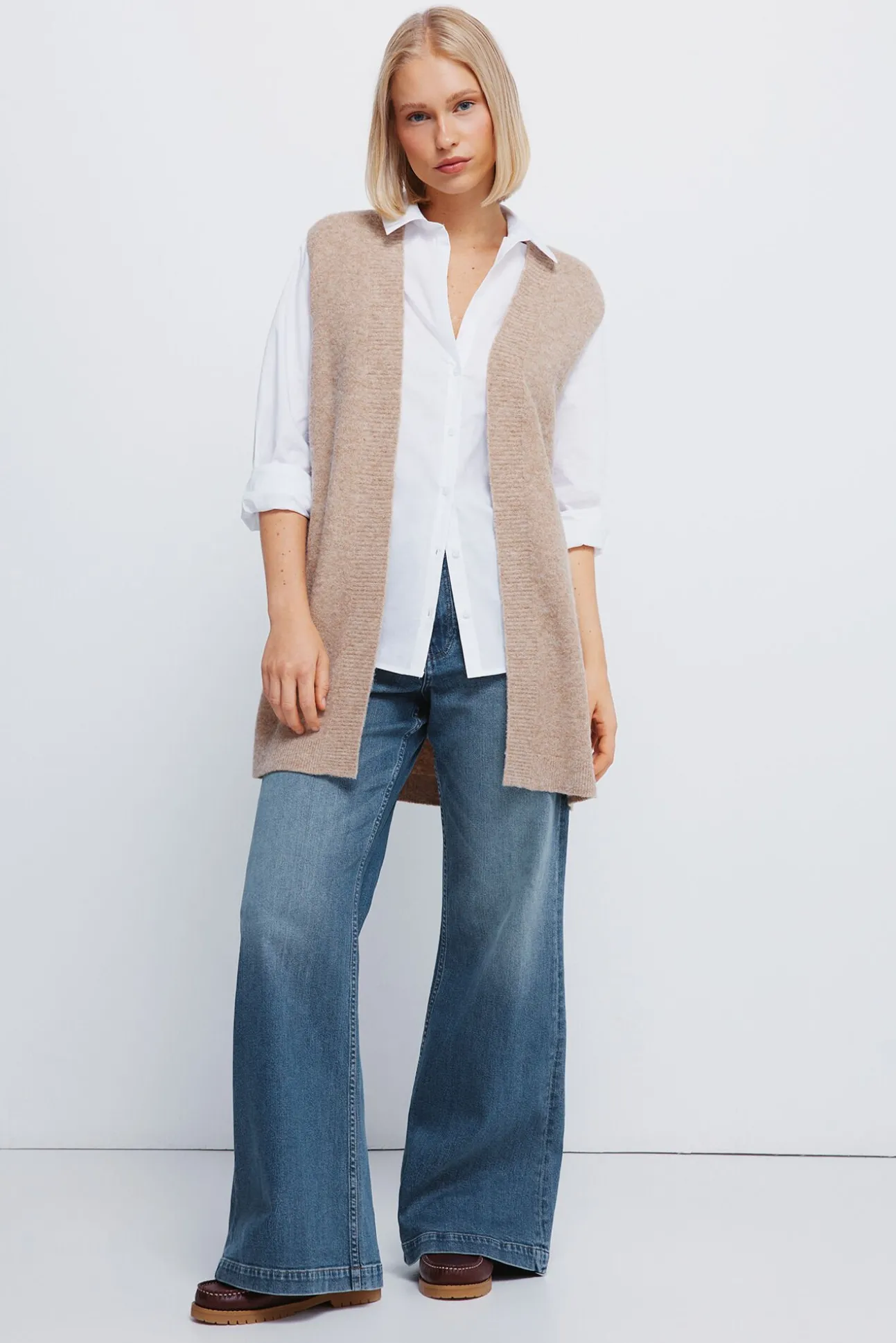 Chaleco largo abierto