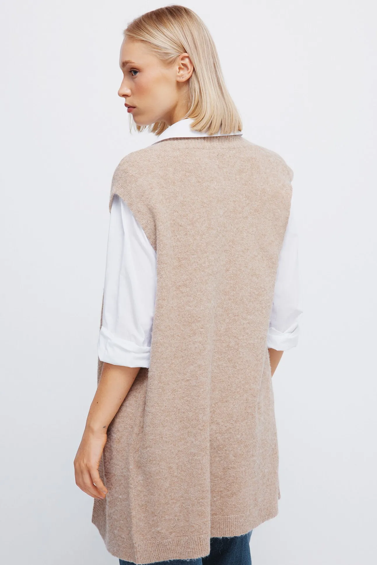 Chaleco largo abierto