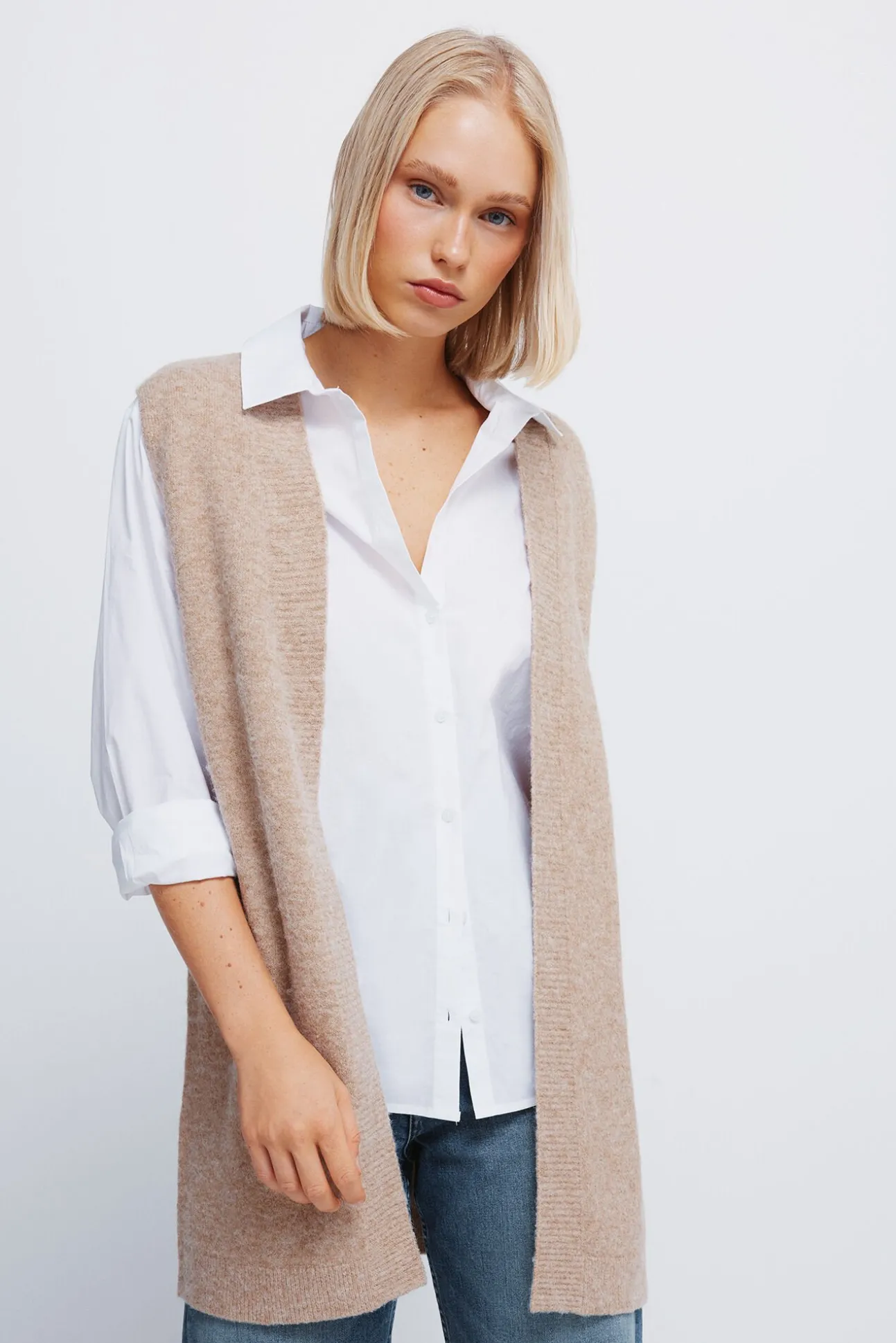 Chaleco largo abierto