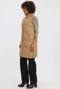 Chaleco midi acolchado de mujer