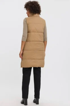 Chaleco midi acolchado de mujer