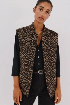 Chaleco tejido animal print