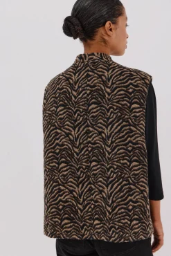 Chaleco tejido animal print