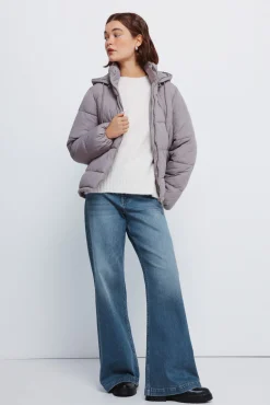 Chaqueta acolchada capucha poliéster reciclado