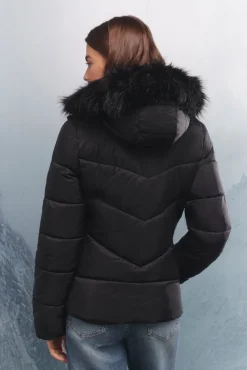 Chaqueta acolchada capucha pelo Sorona Aura