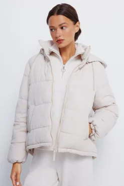 Chaqueta acolchada capucha poliéster reciclado