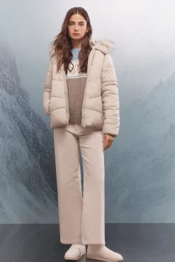 Chaqueta acolchada capucha pelo Sorona Aura