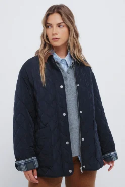 Chaqueta acolchada cuello pana