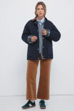 Chaqueta acolchada cuello pana