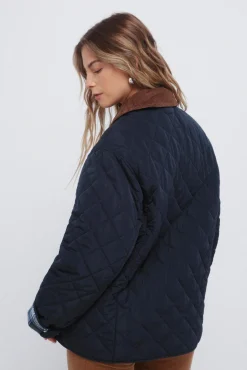 Chaqueta acolchada cuello pana