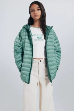 Chaqueta acolchada estrellas niña