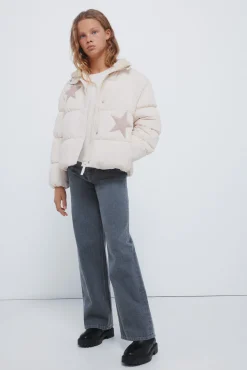 Chaqueta acolchada estrellas niña
