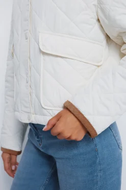 Chaqueta corta acolchada cuello pana