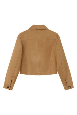 Chaqueta corta de ante sintético