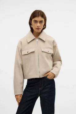 Chaqueta fieltro manga larga