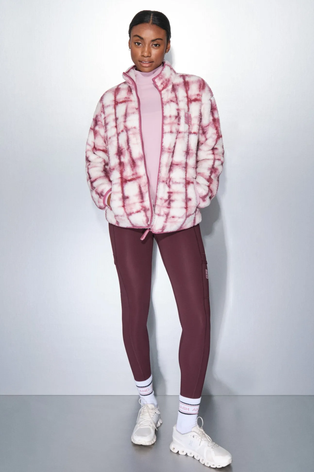 Chaqueta polar cremallera rosa chicle