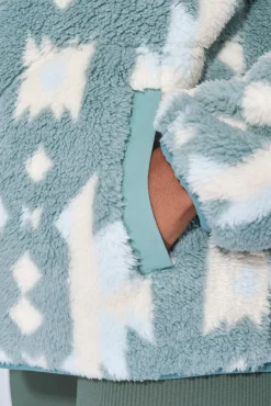 Chaqueta polar cremallera verde hielo