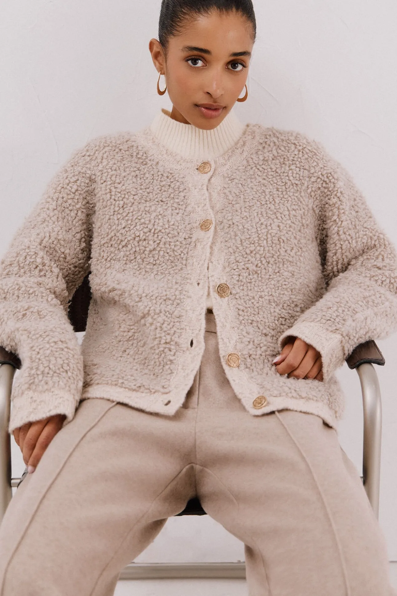 Chaqueta punto bouclé