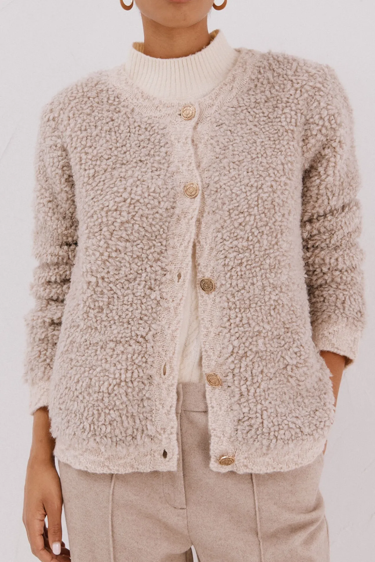 Chaqueta punto bouclé