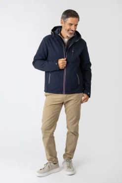 Chaqueta tejido softshell con capucha