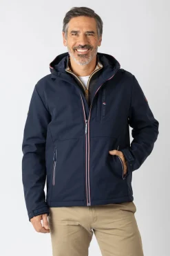 Chaqueta tejido softshell con capucha