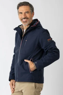 Chaqueta tejido softshell con capucha