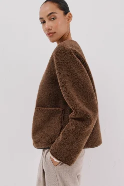 Chaquetón en efecto doble faz