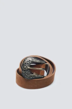 Cinturón cowboy hebilla flores