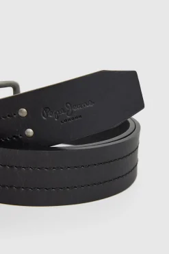 Cinturón Piel Hebilla Cuadrada