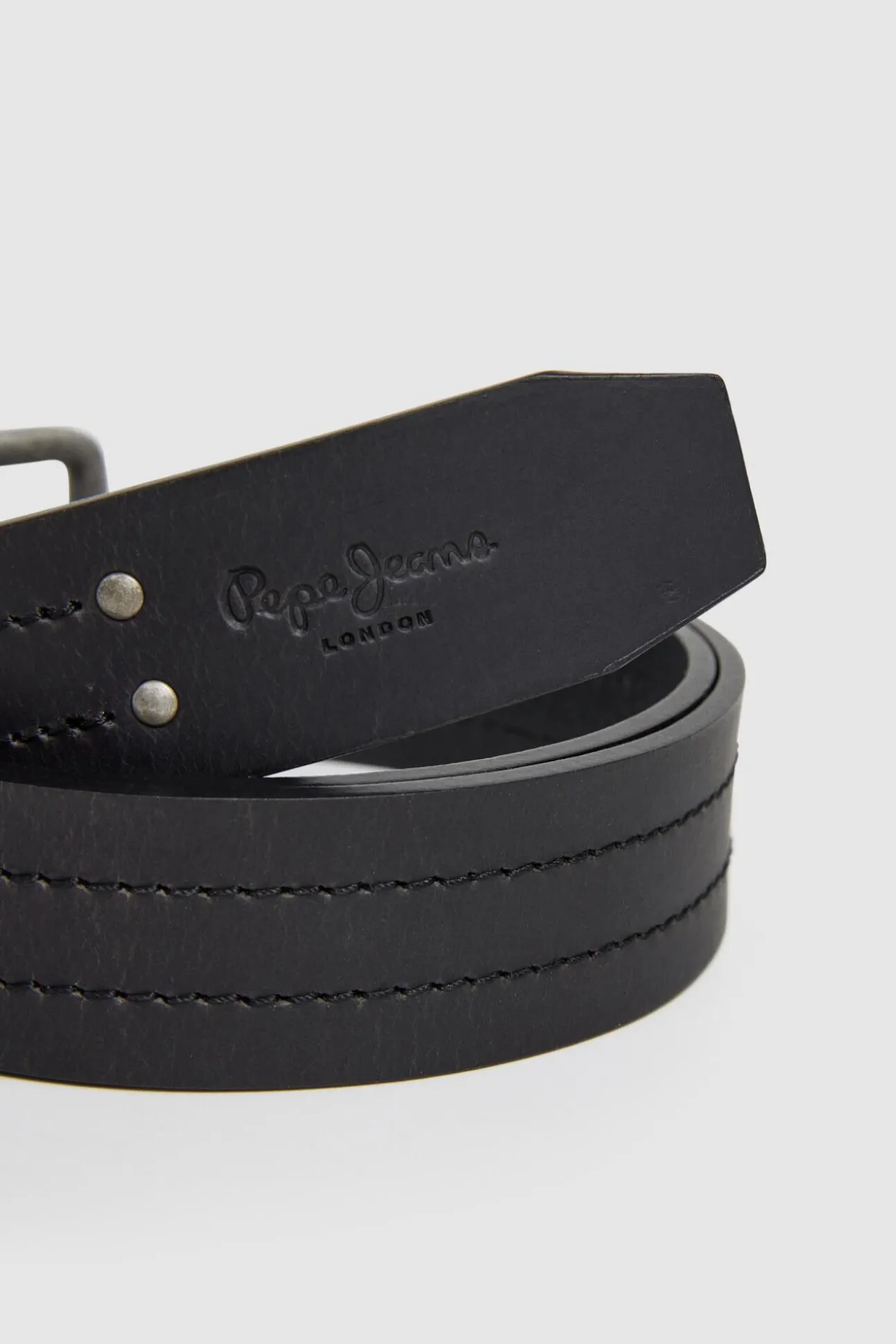 Cinturón Piel Hebilla Cuadrada