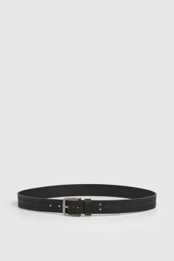 Cinturón Piel Hebilla Cuadrada