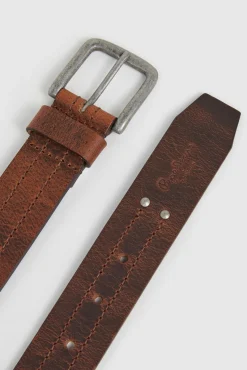 Cinturón Piel Hebilla Cuadrada