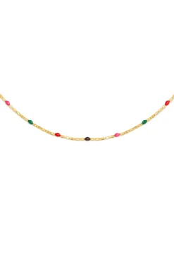 Collar Fine Enamel Miel Baño Oro