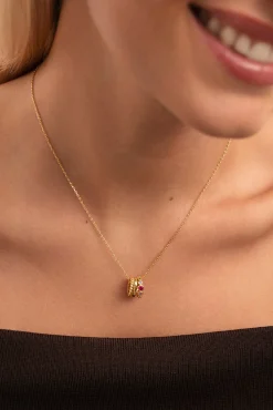 Collar Pebble Family Colors Baño Oro