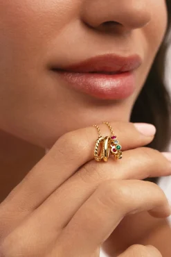 Collar Pebble Family Colors Baño Oro