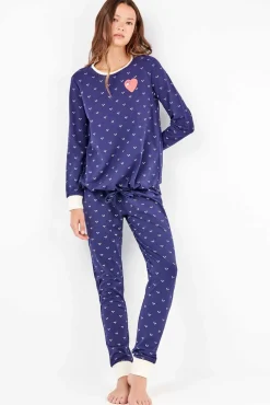 Conjunto pijama algodón corazones